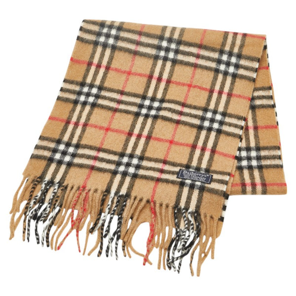 バーバリー ノバチェック マフラー ブラウン ベージュ カシミヤ レディース BURBERRY 【中古】