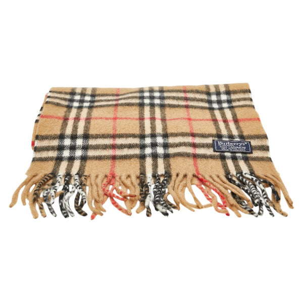 バーバリー ノバチェック マフラー ブラウン ベージュ カシミヤ レディース BURBERRY 【中古】
