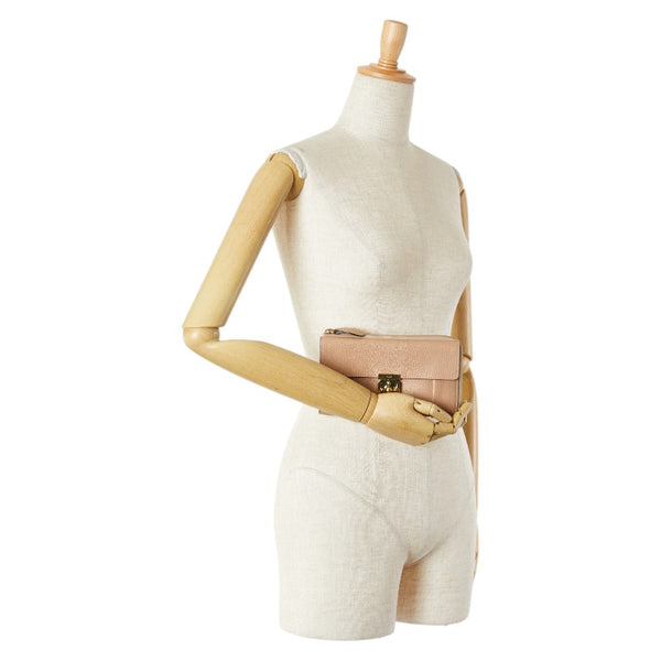 クロエ エルシー 長財布 ベージュ レザー レディース Chloe 【中古】