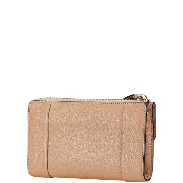 クロエ エルシー 長財布 ベージュ レザー レディース Chloe 【中古】