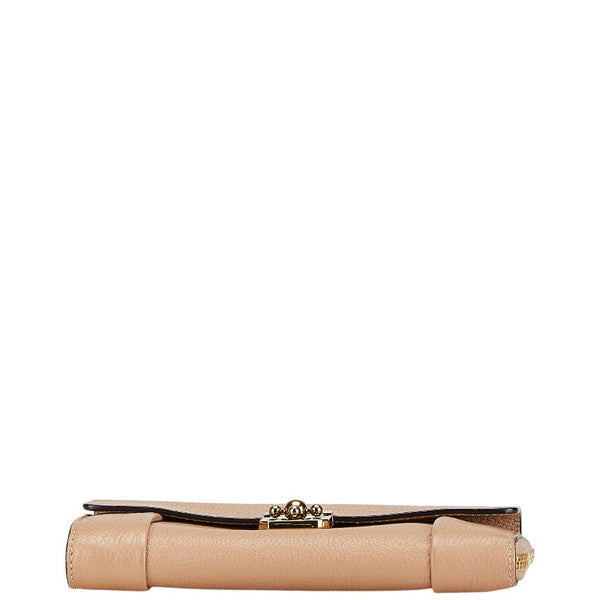 クロエ エルシー 長財布 ベージュ レザー レディース Chloe 【中古】
