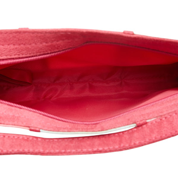 サルヴァトーレフェラガモ トンボ 花 フラワー ハンドバッグ ピンク マルチカラー サテン スエード レディース Salvatore Ferragamo 【中古】