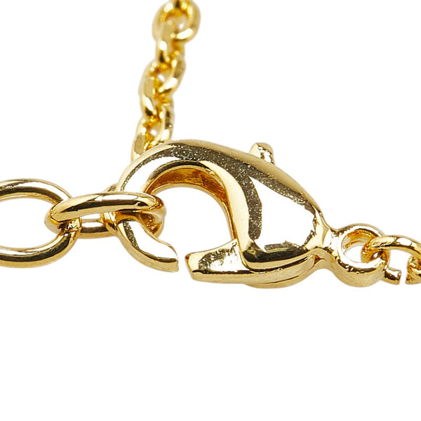 ルイ ヴィトン ロゴマニア ネックレス M68074 ゴールド シルバー メッキ メタル レディース LOUIS VUITTON 【中古】