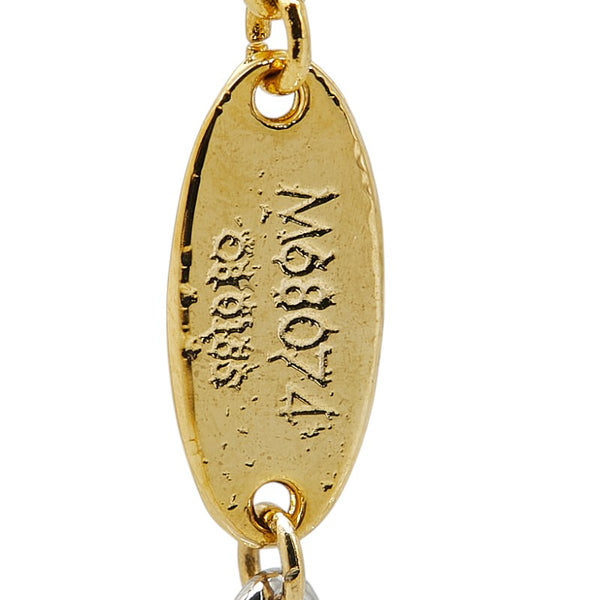 ルイ ヴィトン ロゴマニア ネックレス M68074 ゴールド シルバー メッキ メタル レディース LOUIS VUITTON 【中古】