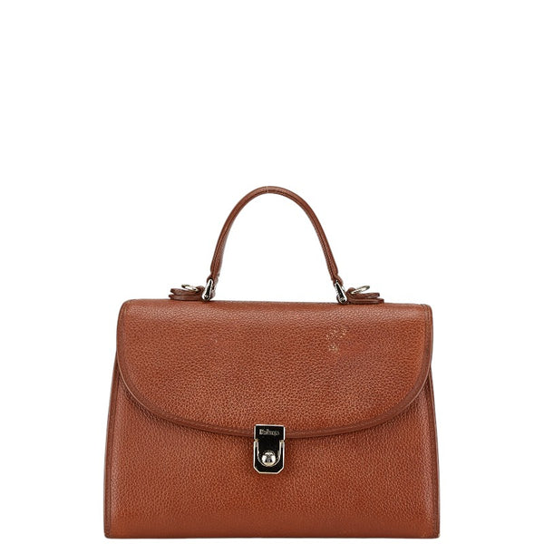 バーバリー ノバチェック シャドーホース ハンドバッグ ブラウン レザー レディース BURBERRY 【中古】