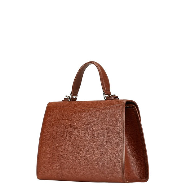 バーバリー ノバチェック シャドーホース ハンドバッグ ブラウン レザー レディース BURBERRY 【中古】