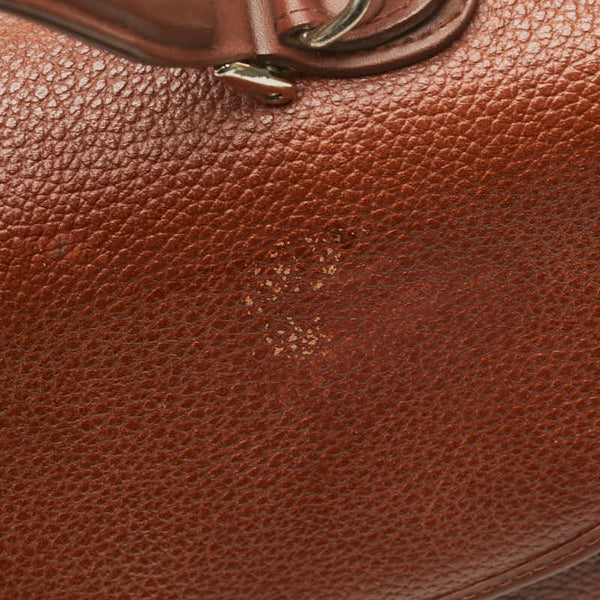 バーバリー ノバチェック シャドーホース ハンドバッグ ブラウン レザー レディース BURBERRY 【中古】