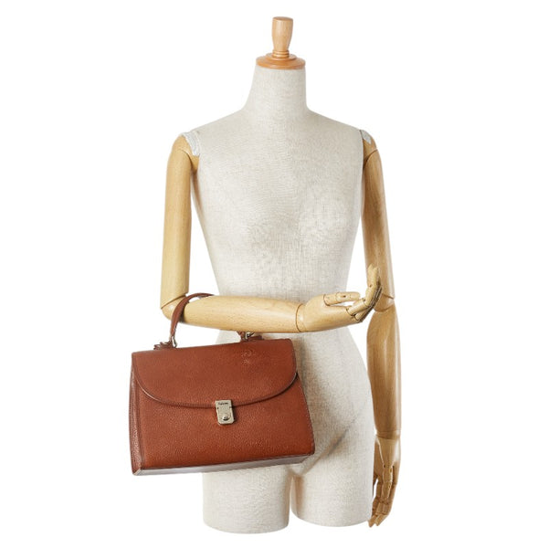 バーバリー ノバチェック シャドーホース ハンドバッグ ブラウン レザー レディース BURBERRY 【中古】