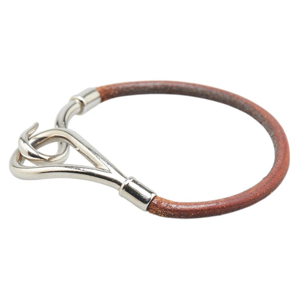 エルメス ジャンボ バングル ブレスレット  ブラウン ゴールド レザー メッキ レディース HERMES 【中古】