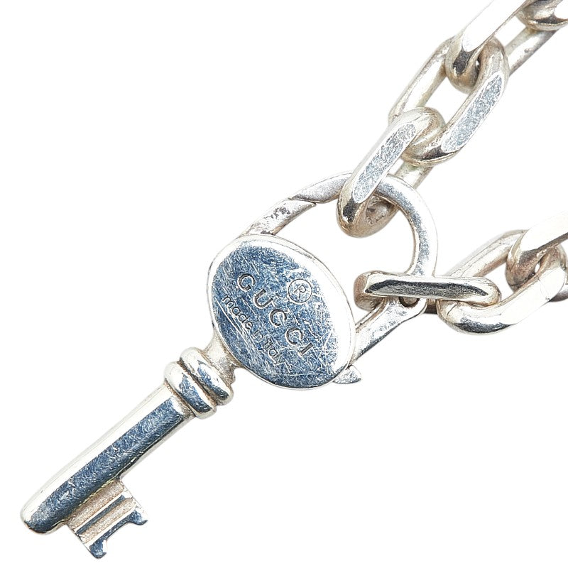 グッチ キー付き トレードマーク チェーン ブレスレット シルバー SV925 シルバー レディース GUCCI 【中古】