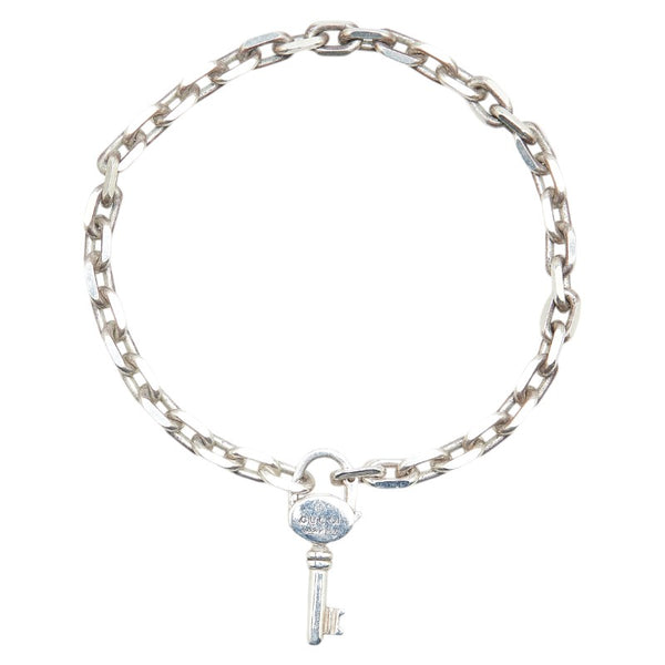 グッチ キー付き トレードマーク チェーン ブレスレット シルバー SV925 シルバー レディース GUCCI 【中古】