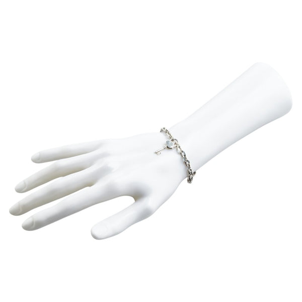 グッチ キー付き トレードマーク チェーン ブレスレット シルバー SV925 シルバー レディース GUCCI 【中古】