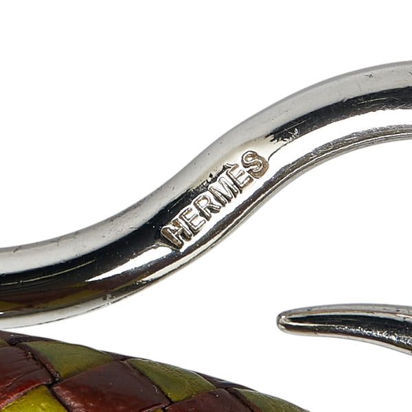エルメス ジャンボ ブレスレット ブラウン グリーン レザー レディース HERMES 【中古】