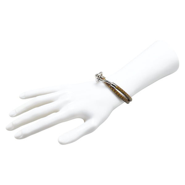 エルメス ジャンボ ブレスレット ブラウン グリーン レザー レディース HERMES 【中古】