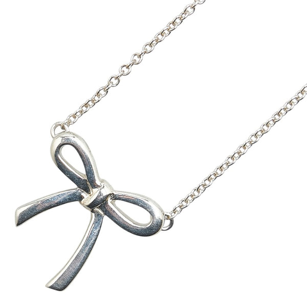 ティファニー ボウ リボン モチーフ ネックレス シルバー SV925 シルバー レディース TIFFANY&Co. 【中古】