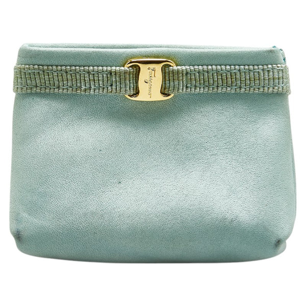 サルヴァトーレフェラガモ ヴァラ バッグ モチーフ キーホルダー グリーン レザー レディース Salvatore Ferragamo 【中古】