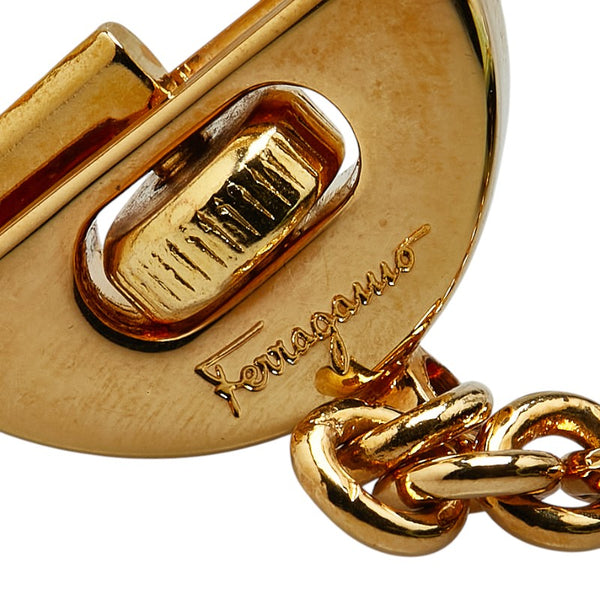 サルヴァトーレフェラガモ ヴァラ バッグ モチーフ キーホルダー グリーン レザー レディース Salvatore Ferragamo 【中古】