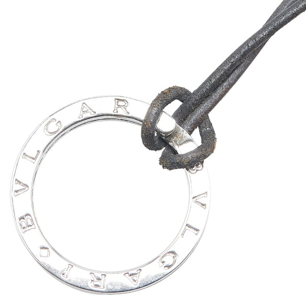 ブルガリ ブルガリ ブルガリ キーリング ネックレス シルバー ブラック SV925 シルバー レザー レディース BVLGARI 【中古】