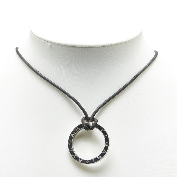 ブルガリ ブルガリ ブルガリ キーリング ネックレス シルバー ブラック SV925 シルバー レザー レディース BVLGARI 【中古】