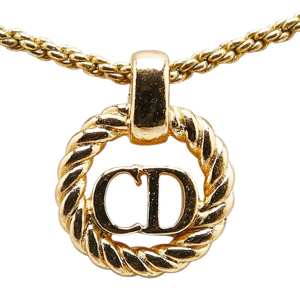 ディオール CDロゴ ネックレス ゴールド メッキ レディース Dior 【中古】
