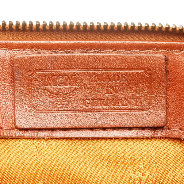 エム シー エム ヴィセトス ロゴグラム ボストンバッグ ブラウン PVC レザー レディース MCM 【中古】