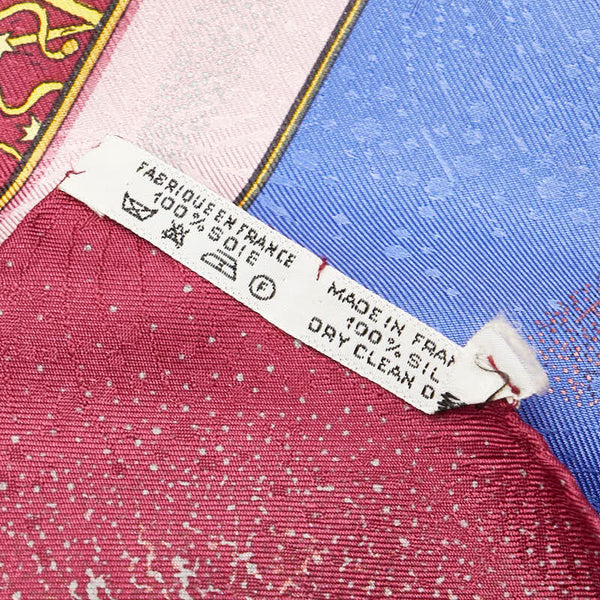 エルメス カレ90 FEUX D’ARTIFICE 技巧の火 スカーフ パープル マルチカラー シルク レディース HERMES 【中古】