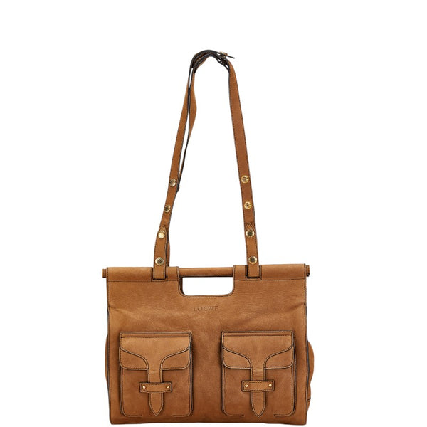 ロエベ ショルダーバッグ ブラウン レザー レディース LOEWE 【中古】