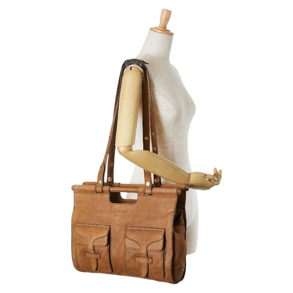 ロエベ ショルダーバッグ ブラウン レザー レディース LOEWE 【中古】