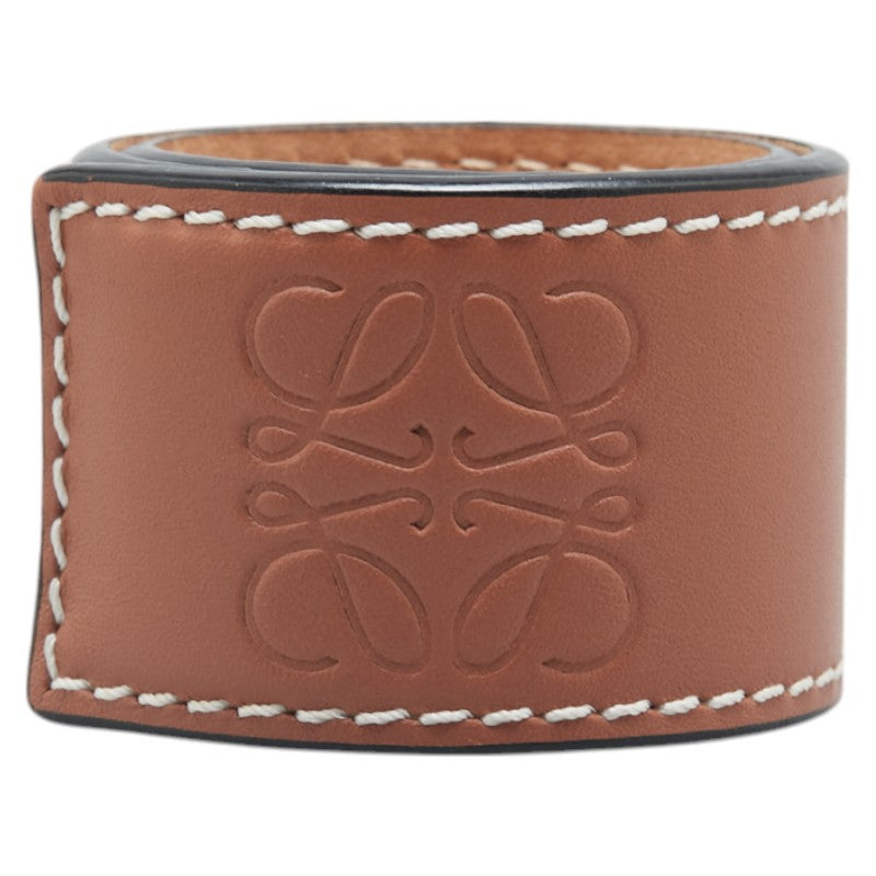 ロエベ アナグラム ブレスレット ブラウン レザー レディース LOEWE 【中古】