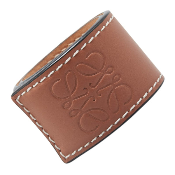 ロエベ アナグラム ブレスレット ブラウン レザー レディース LOEWE 【中古】