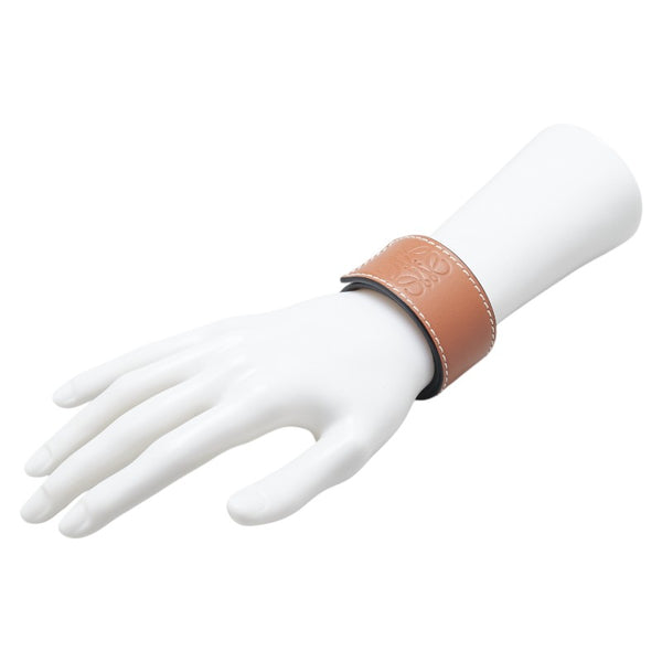 ロエベ アナグラム ブレスレット ブラウン レザー レディース LOEWE 【中古】