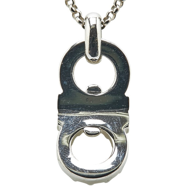 サルヴァトーレフェラガモ ガンチーニ ラインストーン ネックレス シルバー メタル レディース Salvatore Ferragamo 【中古】