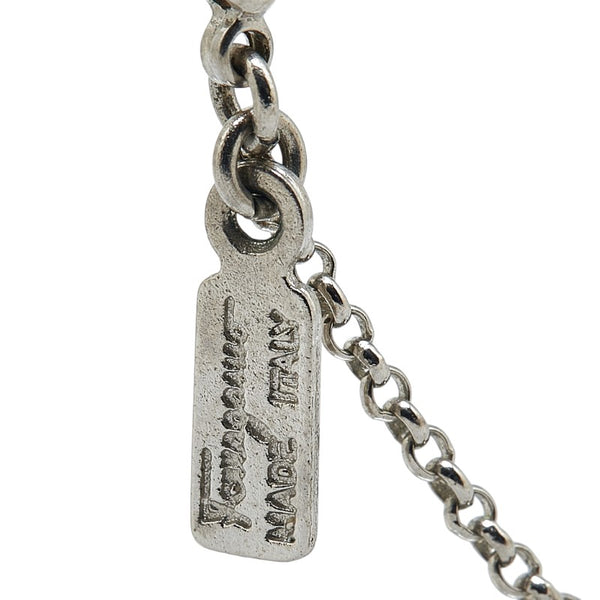 サルヴァトーレフェラガモ ガンチーニ ラインストーン ネックレス シルバー メタル レディース Salvatore Ferragamo 【中古】