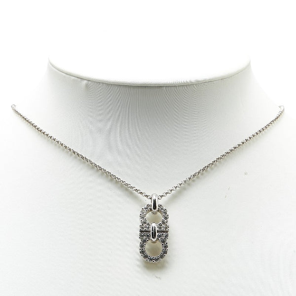 サルヴァトーレフェラガモ ガンチーニ ラインストーン ネックレス シルバー メタル レディース Salvatore Ferragamo 【中古】