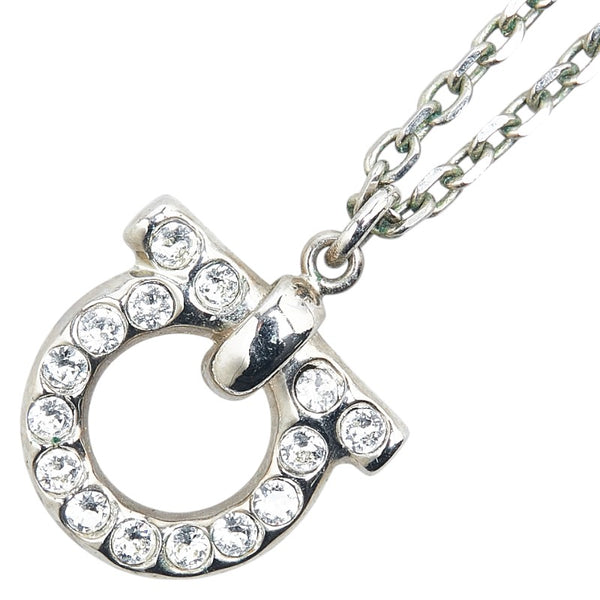 サルヴァトーレフェラガモ ガンチーニ ラインストーン ネックレス シルバー メタル レディース Salvatore Ferragamo 【中古】