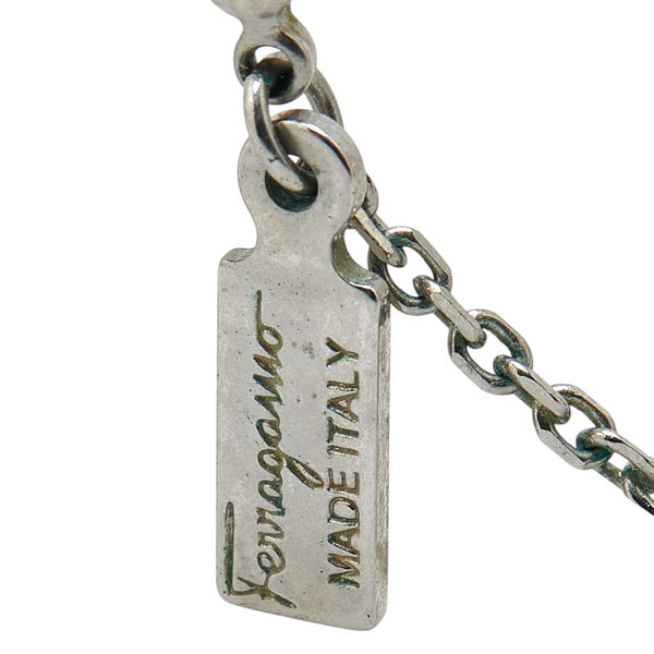 サルヴァトーレフェラガモ ガンチーニ ラインストーン ネックレス シルバー メタル レディース Salvatore Ferragamo 【中古】