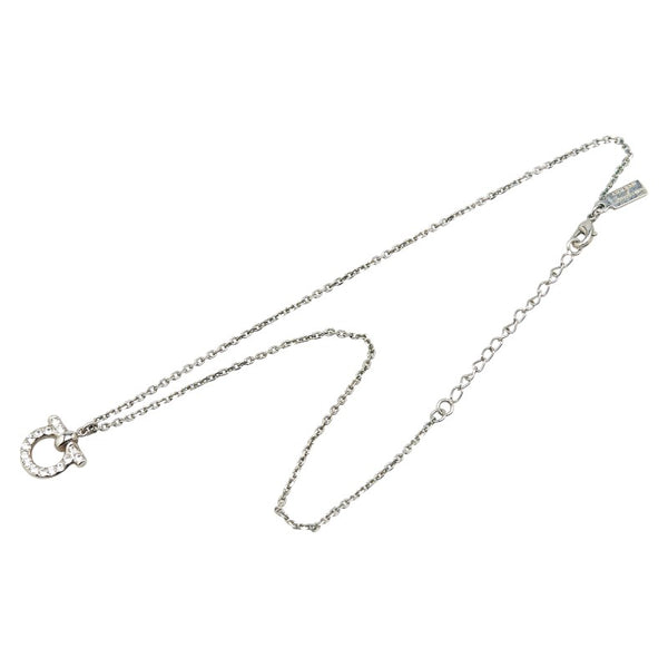 サルヴァトーレフェラガモ ガンチーニ ラインストーン ネックレス シルバー メタル レディース Salvatore Ferragamo 【中古】