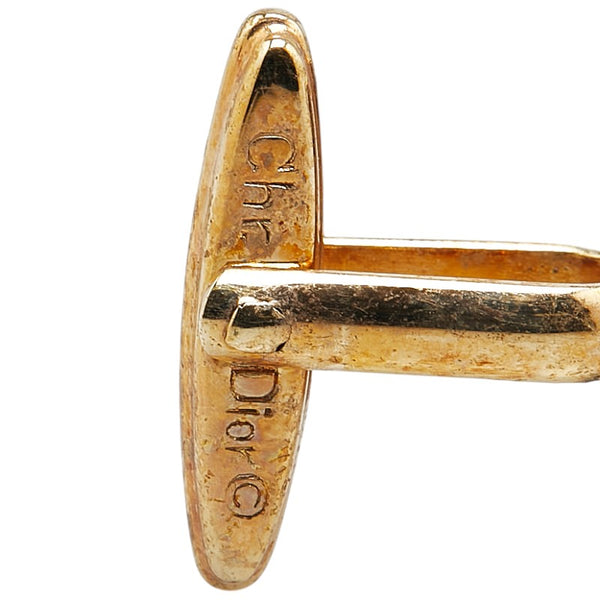 ディオール ロゴ カフス ゴールド ブラック メッキ レディース Dior 【中古】