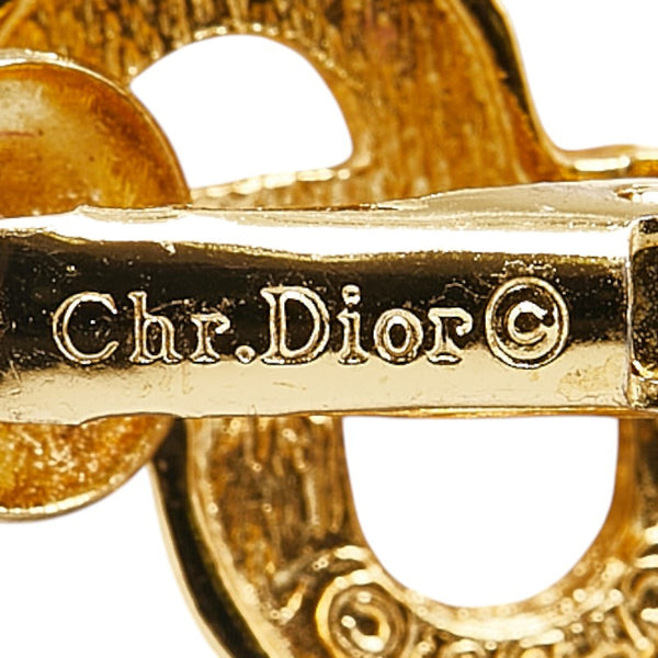 ディオール CDロゴ ラインストーン イヤリング ゴールド メッキ レディース Dior 【中古】