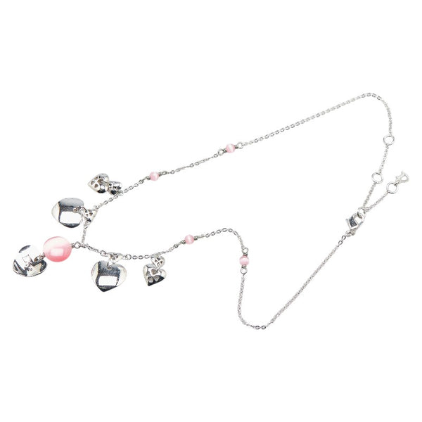 ディオール ハート モチーフ ネックレス シルバー ピンク メタル レディース Dior 【中古】