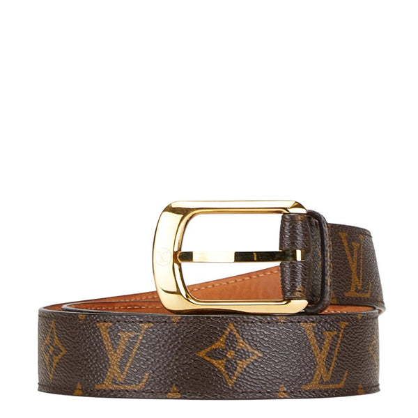 ルイ ヴィトン モノグラム サンチュール エリプス ベルト サイズ：80/32 M6919 ブラウン PVC レザー レディース LOUIS VUITTON 【中古】