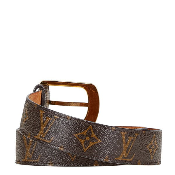ルイ ヴィトン モノグラム サンチュール エリプス ベルト サイズ：80/32 M6919 ブラウン PVC レザー レディース LOUIS VUITTON 【中古】