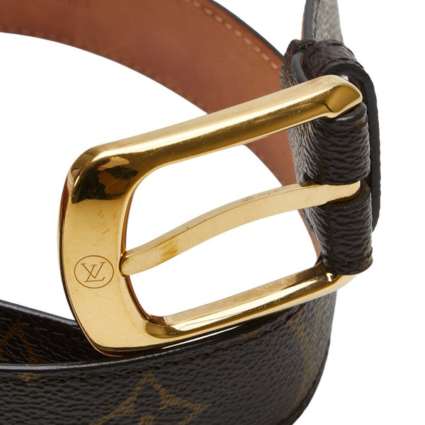 ルイ ヴィトン モノグラム サンチュール エリプス ベルト サイズ：80/32 M6919 ブラウン PVC レザー レディース LOUIS VUITTON 【中古】