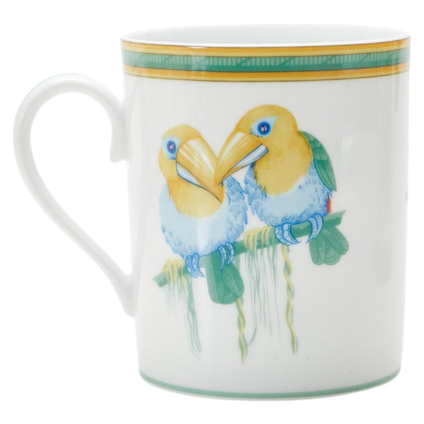 エルメス トゥカン Le jardin de Pythagore ピタゴラス マグカップ ティーカップ 2客 ホワイト マルチカラー 陶器 レディース HERMES 【中古】