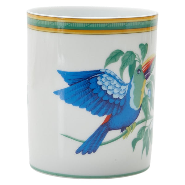 エルメス トゥカン Le jardin de Pythagore ピタゴラス マグカップ ティーカップ 2客 ホワイト マルチカラー 陶器 レディース HERMES 【中古】