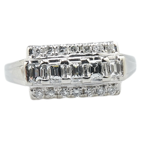 Pt900 プラチナ ダイヤ0.50ct ダイヤ0.16ct リング 指輪 レディース 12号 【中古】