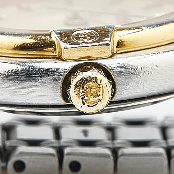 グッチ インターロッキングG 腕時計 9000L クオーツ ゴールド文字盤 ステンレススチール メッキ レディース GUCCI 【中古】