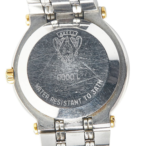 グッチ インターロッキングG 腕時計 9000L クオーツ ゴールド文字盤 ステンレススチール メッキ レディース GUCCI 【中古】