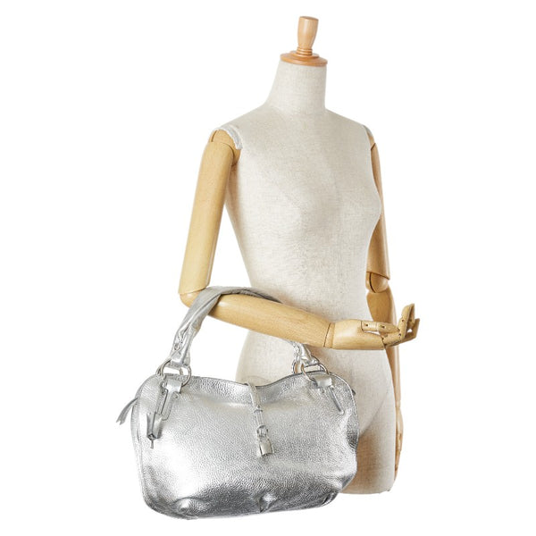 セリーヌ ビタースウィート ハンドバッグ シルバー レザー レディース CELINE 【中古】