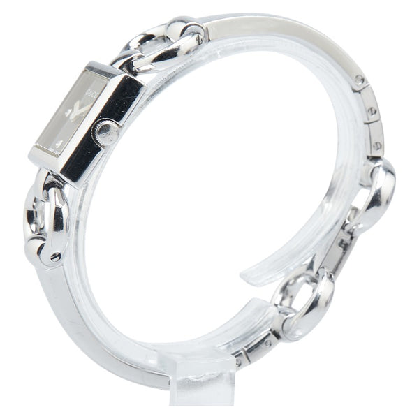 グッチ トルナヴォーニ 3Pダイヤ 腕時計 120 クオーツ ブラック文字盤 ステンレススチール レディース GUCCI 【中古】